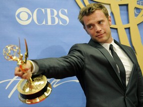 Billy Miller, a cast member in "The Young and the Restless," poses with his Daytime Emmy in 2010.