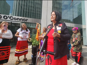 Assembly of Manitoba Chiefs Grand Chief Cathy Merrick speaks during a media conference in Ottawa on Monday, said she was left frustrated and disappointed after a Monday morning meeting with federal Minister of Crown-Indigenous Relations Gary Anandasangaree. Screenshot