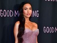 US actress Megan Fox arrives for the "Good Mourning" premiere at the London West in West Hollywood, California, May 12, 2022.