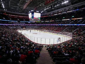 A general view of the Canadian Tire Centre during the first period of the NHL game between the Dallas Stars and Ottawa Senators at Canadian Tire Centre on Oct. 24, 2022 in Ottawa.