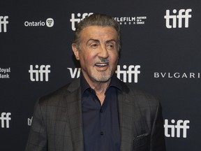Sylvester Stallone poses for a photograph ahead of a talk with the actor at the Toronto International Film Festival on Friday, Sept. 15, 2023.