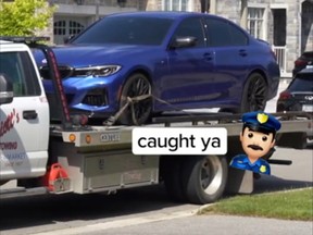 A street-racing influencer from Aurora, Ont., bragged, “No plate, no case.” York Regional Police thought otherwise and charged a 22-year-old male with dangerous driving and stunt driving.