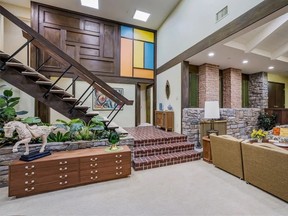 The interior of The Brady Bunch home, complete with the "iconic" floating staircase from the TV sitcom.