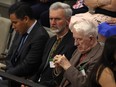 Yaroslav Hunka, right, waits for the arrival of Ukrainian President Volodymyr Zelenskyy in the House of Commons in Ottawa on Friday, Sept. 22, 2023.