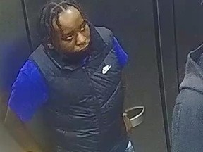 The suspect sought in a purse-snatching investigation on Sunday, Sept. 24, 2023 in the Lawrence Ave. W. and Allen Rd. area of Toronto.