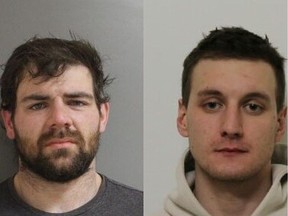 RCMP have issued an arrest warrant for 28-year-old Braidy Pardy, left, and 21-year-old Matthew Nicholson, in connection with a kidnapping investigaton.
