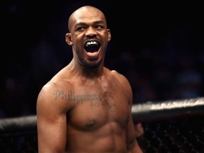 Jon Jones looks on during a Light Heavyweight titlebout against Alexander Gustafsson of Sweden during the UFC 232 event inside The Forum on December 29, 2018 in Inglewood, California.