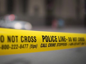 Police tape is shown in Toronto, Tuesday, May 2, 2017.