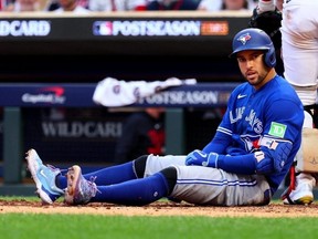 It was a tough season at the plate for Blue Jays outfielder George Springer. The same can be said for several of his teammates too. GETTY IMAGES
