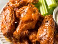 Buffalo Chicken Wings with Celery and Blue Cheese