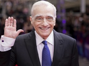 Director Martin Scorsese poses for photographers upon arrival for the premiere of the film Killers of the Flower Moon at the 2023 London Film Festival on Oct. 7, 2023.