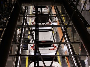A general view of production along the production line is shown during a tour of a Honda manufacturing plant in Alliston, Ont., Wednesday, Apr. 5, 2023.