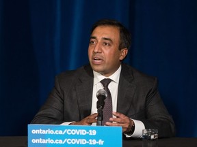 Kaleed Rasheed responds to a question during a press conference at Queen's Park in Toronto on Wednesday, September 1, 2021.