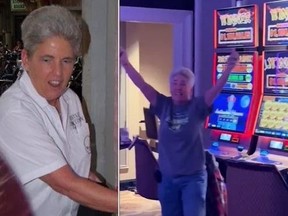 Veteran race car driver Christy Georges-Barnett scored $1 million while playing a slot machine in Las Vegas. (Christy Georges-Barnett/ Facebook; LasVegasLocally/X)