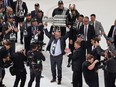 LAS VEGAS, NEVADA - JUNE 13: General manager Kelly McCrimmon of the Vegas Golden Knights hoists the Stanley Cup after the team's 9-3 victory over the Florida Panthers in Game Five of the 2023 NHL Stanley Cup Final at T-Mobile Arena on June 13, 2023 in Las Vegas, Nevada. The Golden Knights won the series four games to one.