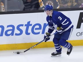 Maple Leafs' John Klingberg was the seventh defenceman in practice on Thursday and could be scratched for Friday's game against the Flames.