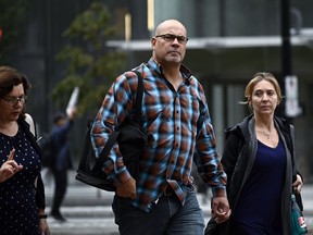 Chris Barber arrives for his trial at the courthouse in Ottawa, on Tuesday, Sept. 19, 2023. The testimony of police liaison officers is set to continue in the trial of two high-profile "Freedom Convoy" organizers today.