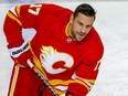 Calgary Flames Milan Lucic during the pre-game skate before facing the New Jersey Devils in NHL hockey at the Scotiabank Saddledome in Calgary on, Nov. 5, 2022.