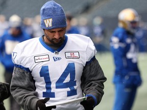 Sergio Castillo at Winnipeg Blue Bombers practice on Wed., Nov. 8, 2023. The Bombers face the Montreal Alouettes in the Grey Cup on Sunday.