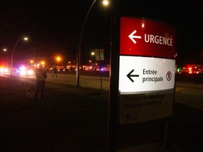 The entrance to the emergency department at Anna-Laberge Hospital in Châteauguay in 2020.