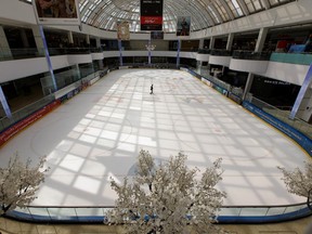 A skater hits the rink at the Ice Palace at West Edmonton Mall in Edmonton, in this file photo from Wednesday, May 1, 2019.