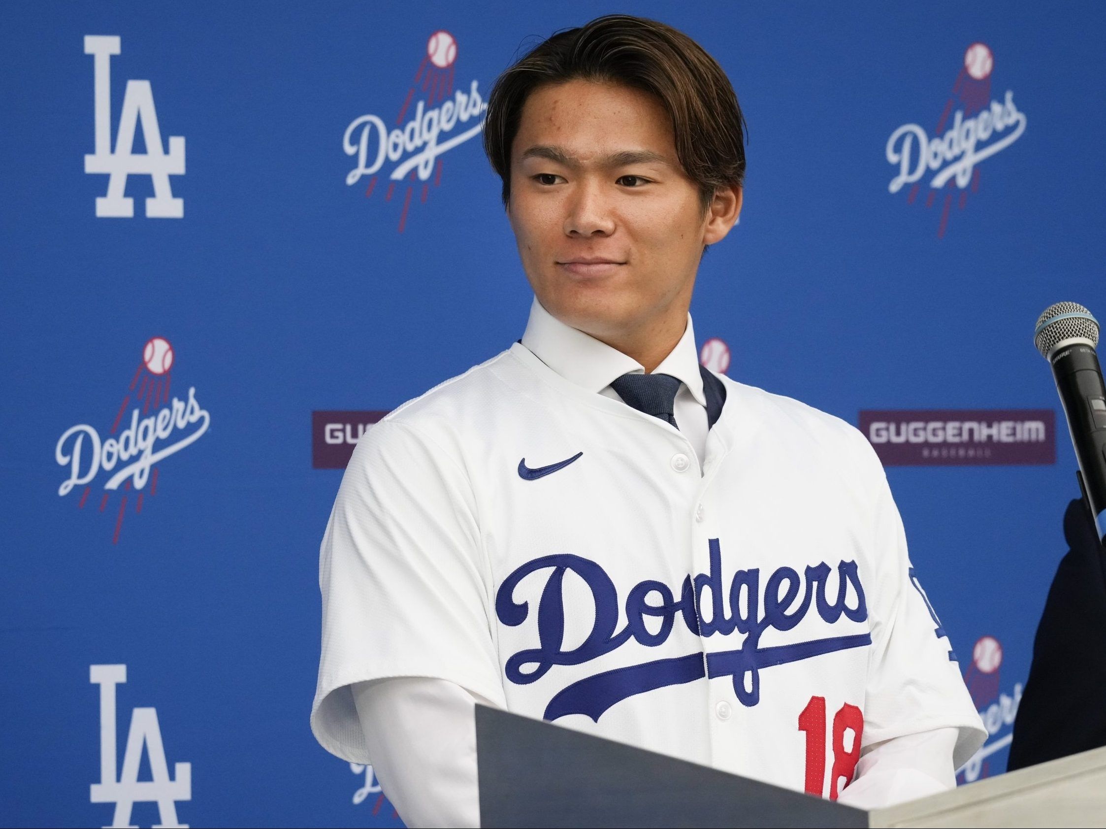 Yoshinobu Yamamoto joins Dodgers, vows to compete for championships ...