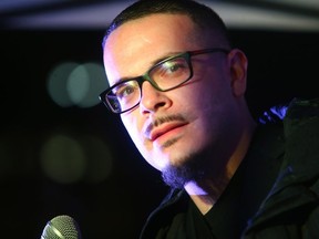 Shaun King, a Black Lives Matter leader, speaks at rally at Westlake Center on March 8, 2017 in Seattle, Washington.