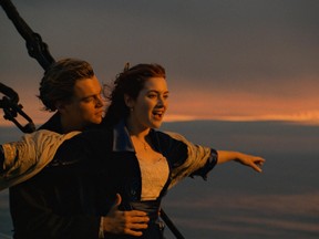 Leonardo DiCaprio and Kate Winslet in a scene from 1997's Titanic.