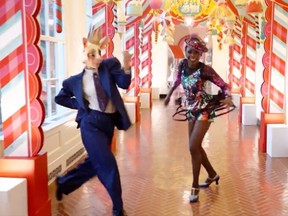 Tap dancers perform in the White House in this screengrab image taken from a video shared by U.S. First Lady Jill Biden.