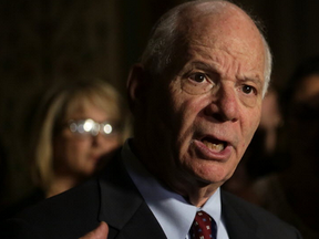 Sen. Ben Cardin is pictured while speaking to the media at the U.S. Capitol in Washington, DC., on July 16, 2015.