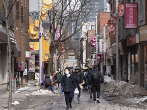 The Chinatown gate is seen Thursday, March 9, 2023 in Montreal.