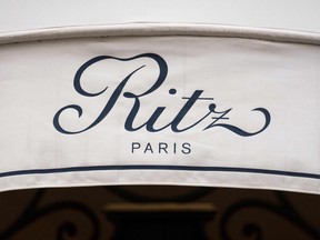 The logo of the Ritz Paris hotel in Paris.