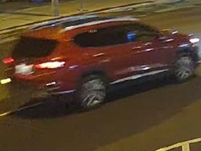 Investigators need help tracking down this suspect vehicle as they try to locate an unidentified man wanted for sexually assaulting a woman on Sunday, Dec. 17, 2023.