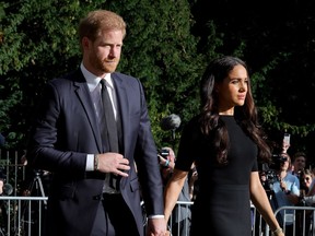 The Duke and Duchess of Sussex are seen at Windsor Castle in London on September 10, 2022.
