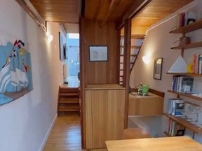 Screengrab of interior of eight-foot-wide home in downtown Toronto.