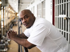 Marvin Haynes stands for a portrait outside his prison cell, March 2, 2023 at the Minnesota Correctional Facility-Stillwater in Bayport, Minn.