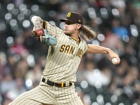 San Diego Padres relief pitcher Josh Hader delivers during a game against the Chicago White Sox.