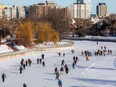 Skaters didn't let the red flags and closed gates stop them from getting out for a skate on the Rideau Canal Sunday, Jan. 21, 2024. The NCC announced the canal would be open Sunday at 9 a.m. for a portion, then changed plans moments before, pushing the opening to 12:30 p.m. and a smaller portion. Ashley Fraser/Postmedia