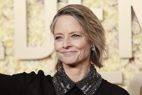 Jodie Foster arrives for the 81st annual Golden Globe Awards at The Beverly Hilton on Jan. 7, 2024.