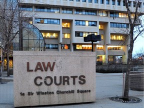 A file photo of the Edmonton law courts building.