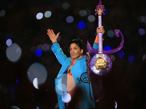Prince performs during the 'Pepsi Halftime Show' at Super Bowl XLI between the Indianapolis Colts and the Chicago Bears on February 4, 2007 at Dolphin Stadium in Miami Gardens, Fla.