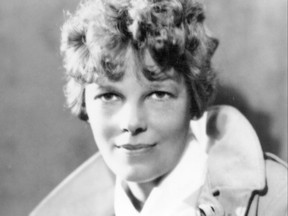 An undated file photo shows American aviator Amelia Earhart