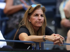 Arantxa Sanchez Vicario looks on during the Women’s Singles Final match between Iga Swiatek of Poland and Ons Jabeur of Tunisia on Day Thirteen of the 2022 US Open at USTA Billie Jean King National Tennis Center on September 10, 2022 in the Flushing neighborhood of the Queens borough of New York City.