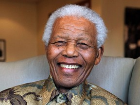 Former South Africa President Nelson Mandela in this handout photograph released by the Nelson Mandela Foundation.