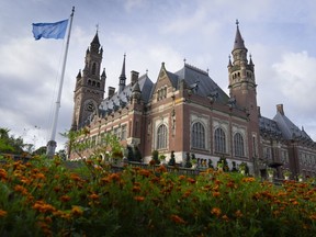 A view of the Peace Palace which houses the World Court is shown in The Hague, Netherlands, on Sept. 19, 2023.
