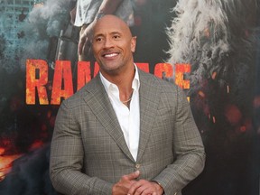 Dwayne Johnson appears at the Rampage premiere in Los Angeles on April 4, 2018.