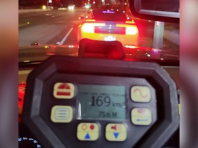 A Richmond RCMP officer caught a restricted driver going 169 km/h in a 50 km/h zone on Dec. 29, 2023.