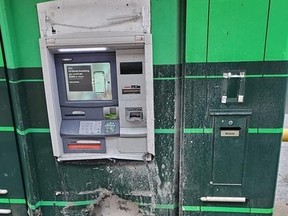 Would-be robbers blew up a TD Bank Green Machine ATM in East York Sunday.