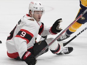 Ottawa Senators centre Josh Norris suffered an injury against the Nashville Predators.