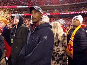 Pat Mahomes Sr. looks on after the Kansas City Chiefs defeated the Tennessee Titans in the AFC Championship Game at Arrowhead Stadium on Jan. 19, 2020, in Kansas City, Mo.